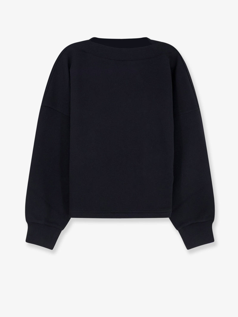 Alaia Alaia Boatneck Cotton Sweatshirt Black - World Class Fashion