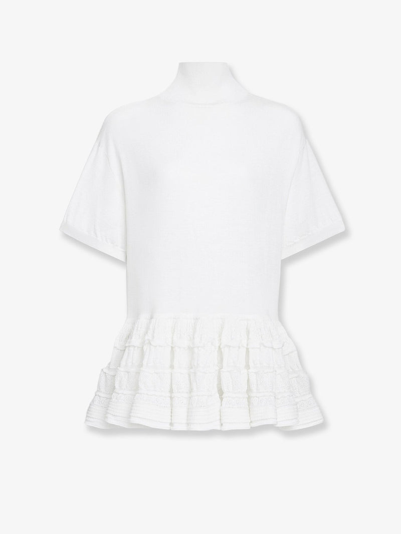 Alaia Jersey de lana virgen Alaïa Peplum Blanco - World Class Fashion