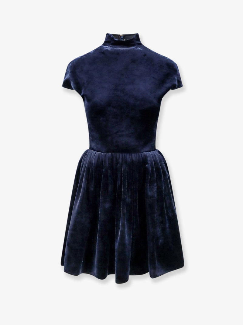 Alaia Alaia Short Velvet Dress Blue Women - World Class Fashion