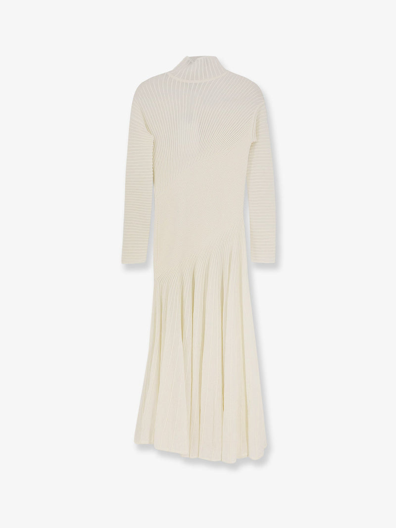 Alaia Vestido largo de lana Alaia beige para mujer - World Class Fashion
