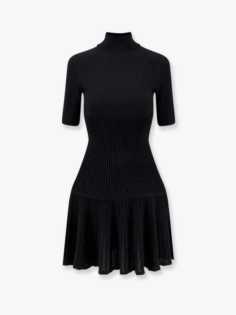 Alaia Alaia Crinoline Wool Blend Short Dress Black - World Class Fashion