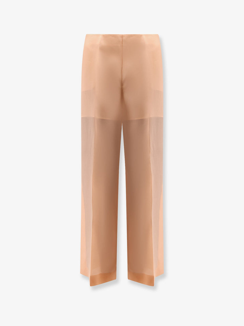Alberta Ferretti Alberta Ferretti Pantalones de Seda Naranja Mujer - World Class Fashion