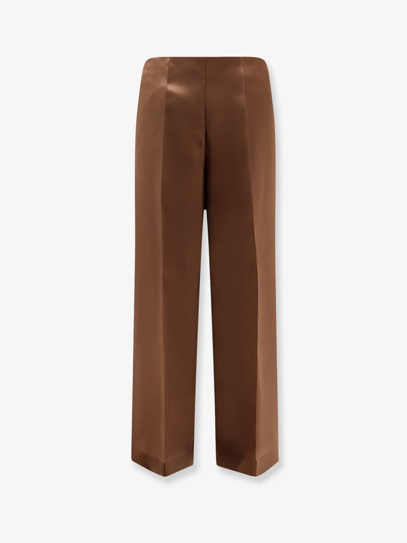 Alberta Ferretti Pantalones de seda Alberta Ferretti Marrón Mujer - World Class Fashion
