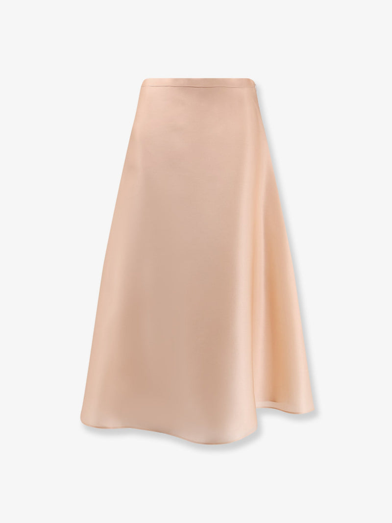 Alberta Ferretti Alberta Ferretti Falda acampanada de seda rosa - World Class Fashion