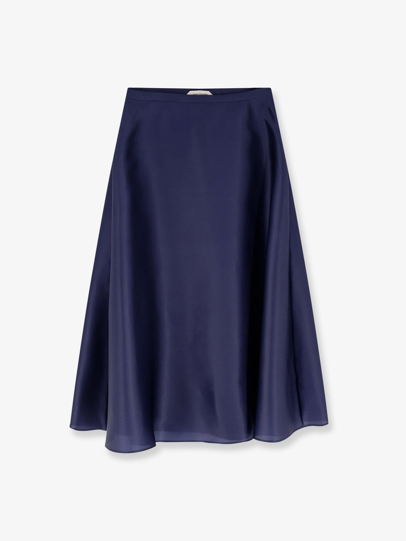 Alberta Ferretti Alberta Ferretti Falda acampanada de seda azul - World Class Fashion