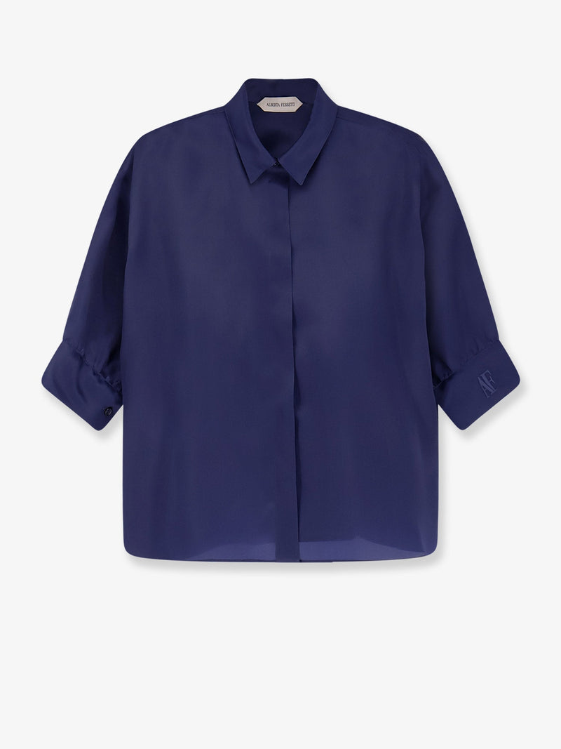 Alberta Ferretti Alberta Ferretti Silk Shirt Blue Women - World Class Fashion