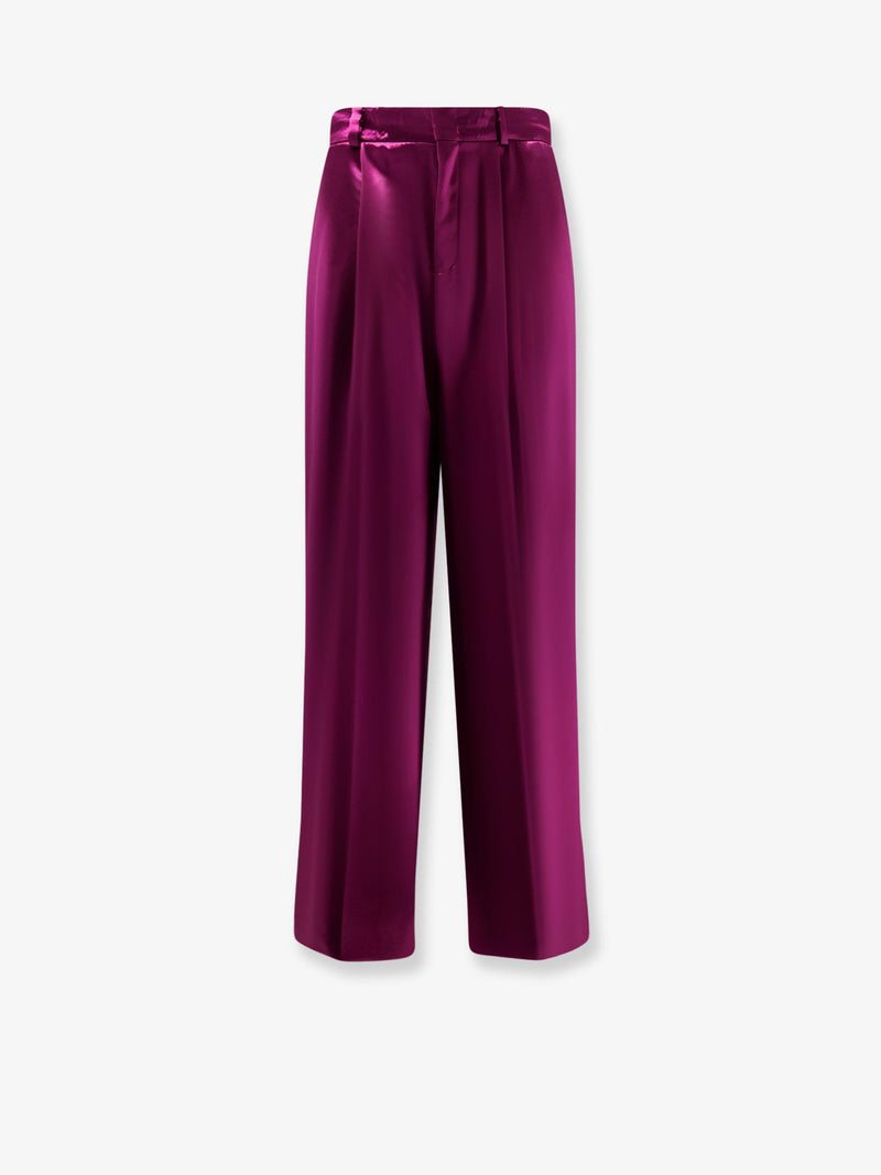 Alberta Ferretti Alberta Ferretti Pantalones de satén Morado Mujer - World Class Fashion