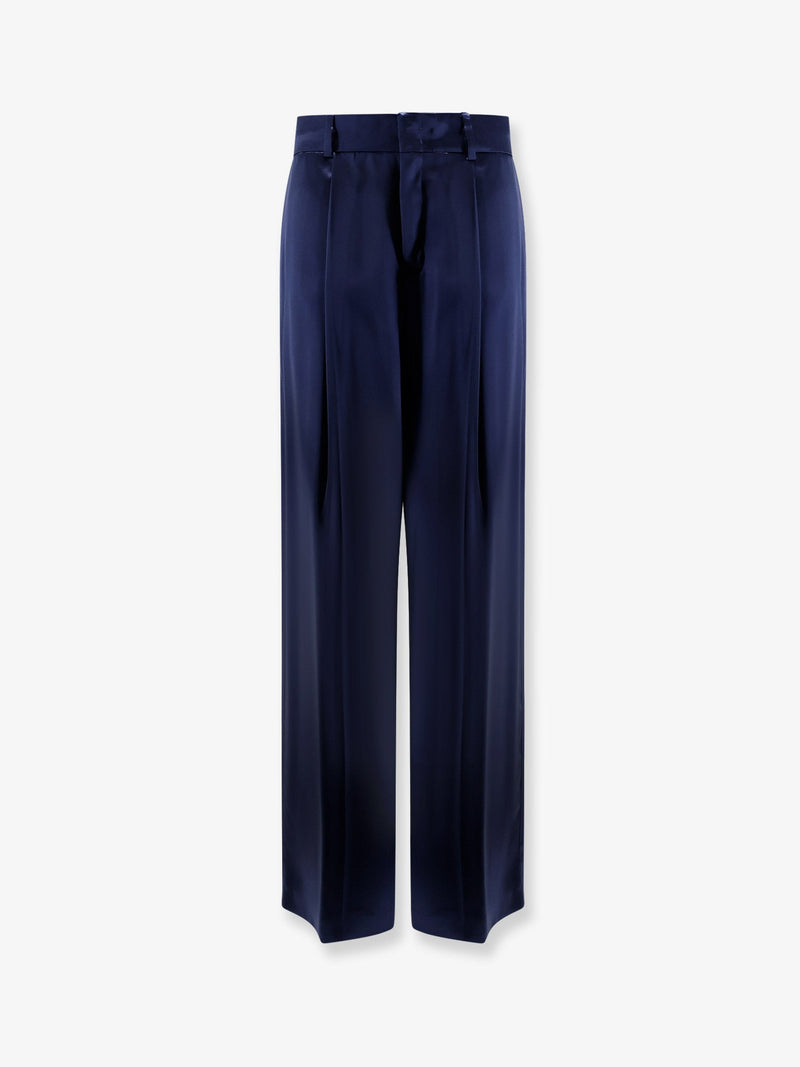 Alberta Ferretti Alberta Ferretti Pantalón Satinado Azul Mujer - World Class Fashion