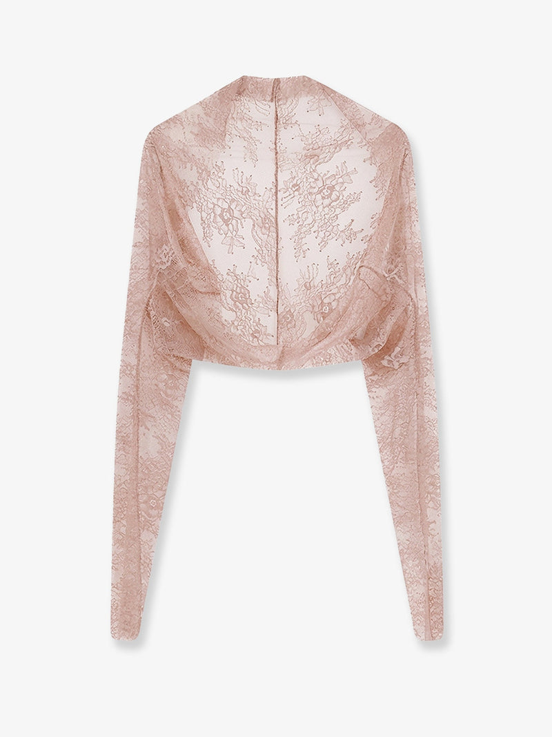 Alberta Ferretti Alberta Ferretti Lace Shrug Pink - World Class Fashion