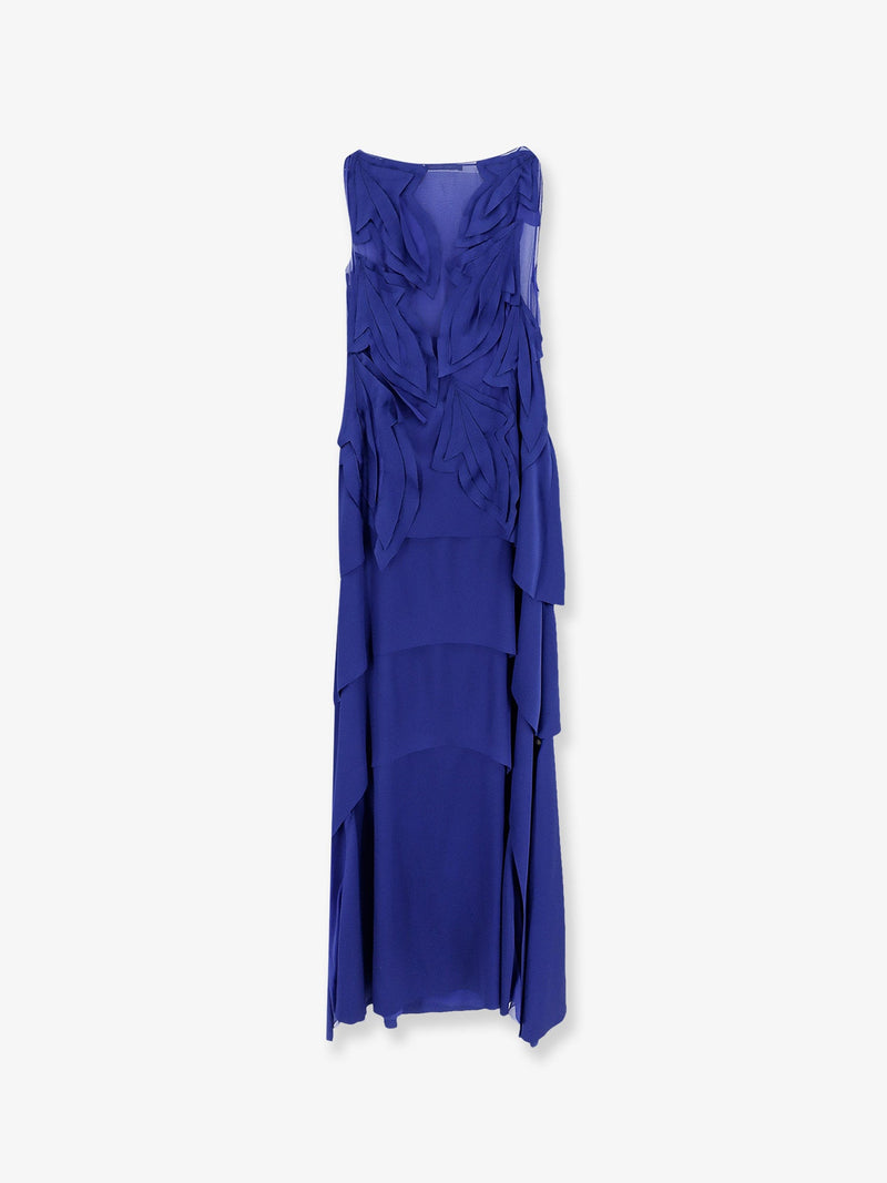 Alberta Ferretti Vestido largo de satén Alberta Ferretti azul - World Class Fashion