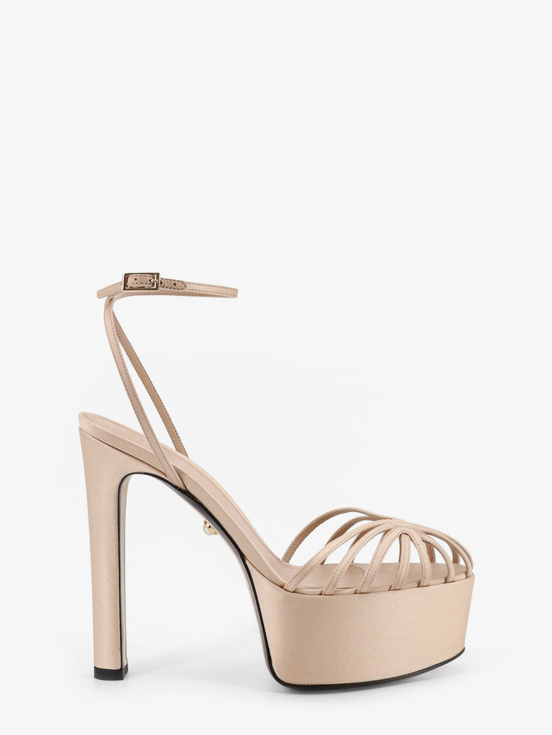 Alevi` Alevi` Eva Satin Sandals Beige - World Class Fashion