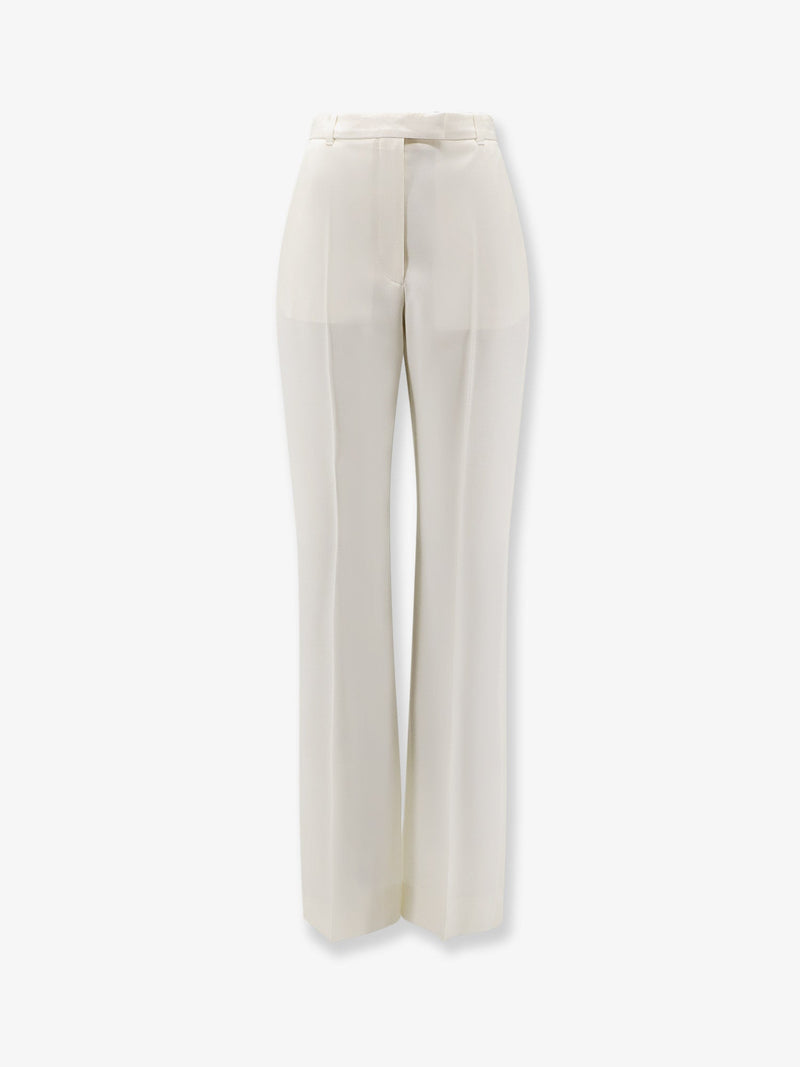 Alexander McQueen Alexander McQueen Pantalones de lana Mujer Blanco - World Class Fashion