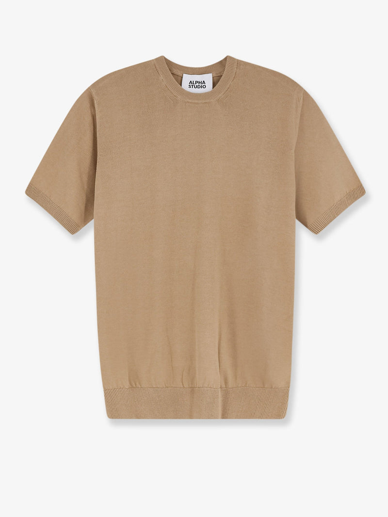 Alpha-studio Suéter de algodón Alpha-Studio beige para hombre - World Class Fashion
