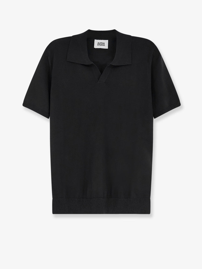 Alpha-studio Alpha-Studio Cotton Silk Polo Shirt Black Men - World Class Fashion