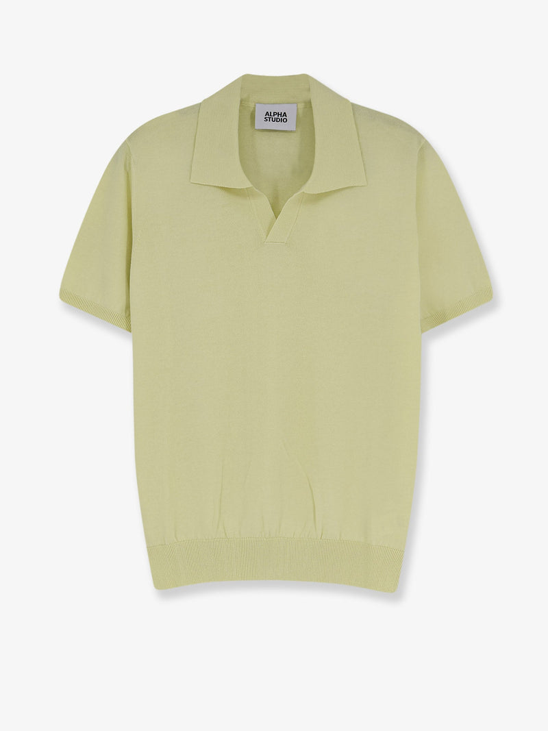 Alpha-studio Alpha-Studio Cotton Polo Shirt Yellow Men - World Class Fashion