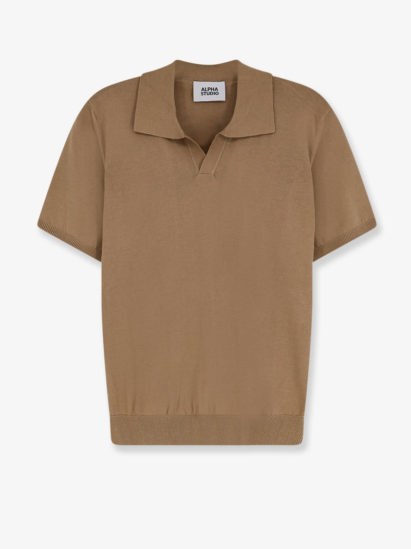 Alpha-studio Alpha-Studio Cotton Polo Shirt Beige Men - World Class Fashion