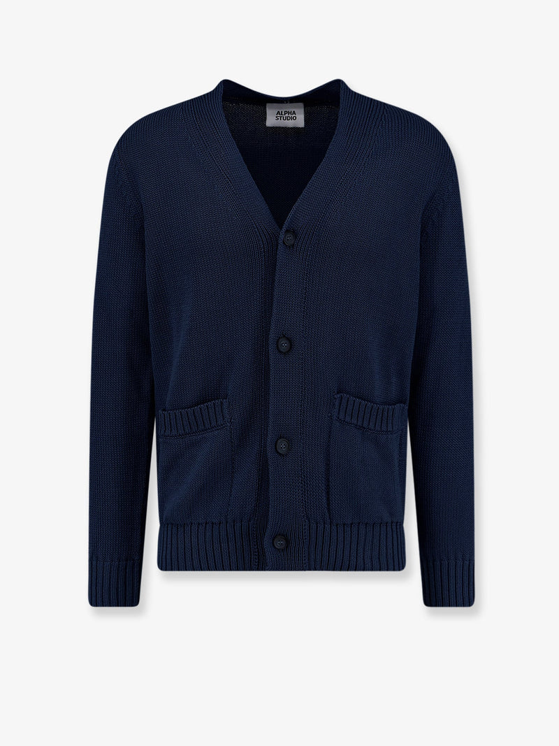 Alpha-studio Cárdigan de algodón azul Alpha-Studio para hombre - World Class Fashion