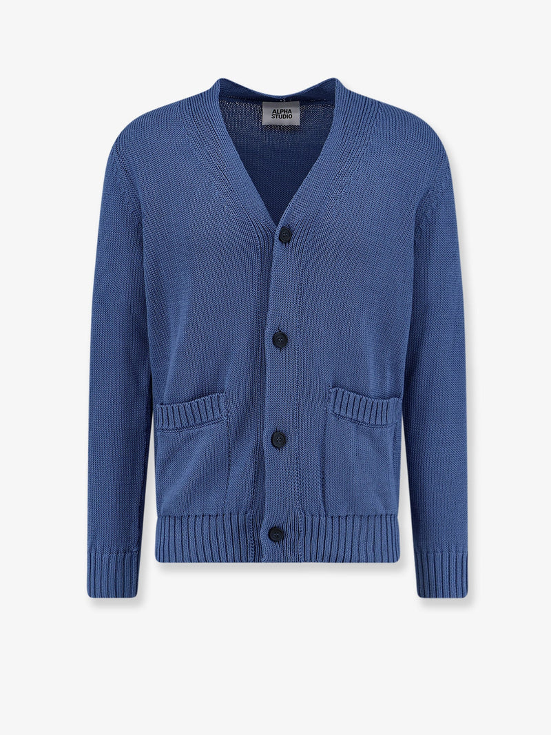 Alpha-studio Cárdigan de algodón azul Alpha-Studio para hombre - World Class Fashion