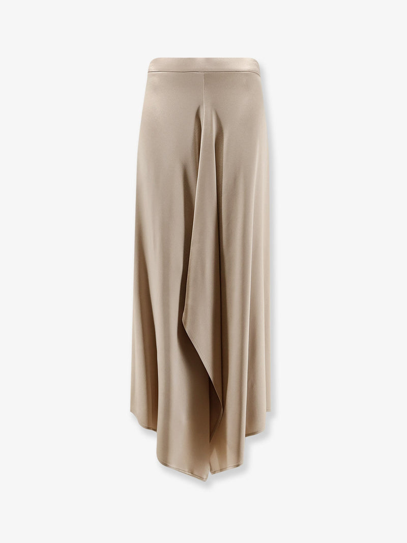 Alysi Alysi Satin Asymmetrical Skirt Beige - World Class Fashion