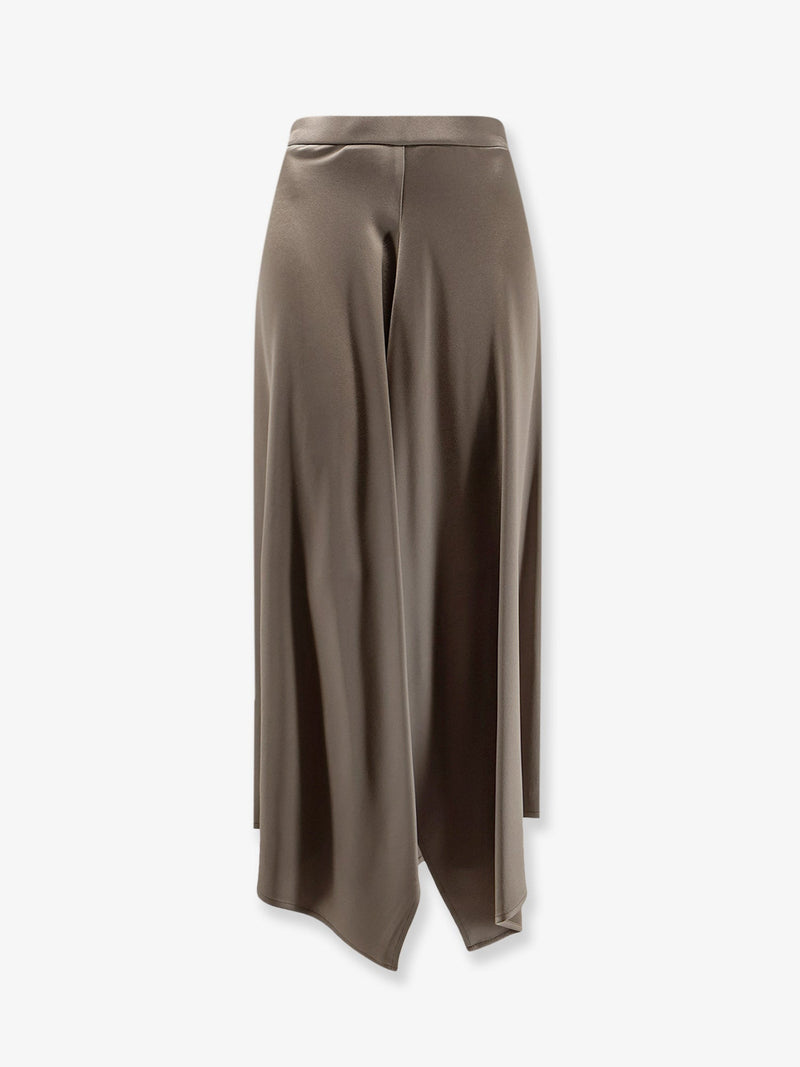 Alysi Alysi Satin Asymmetrical Skirt Green Women - World Class Fashion