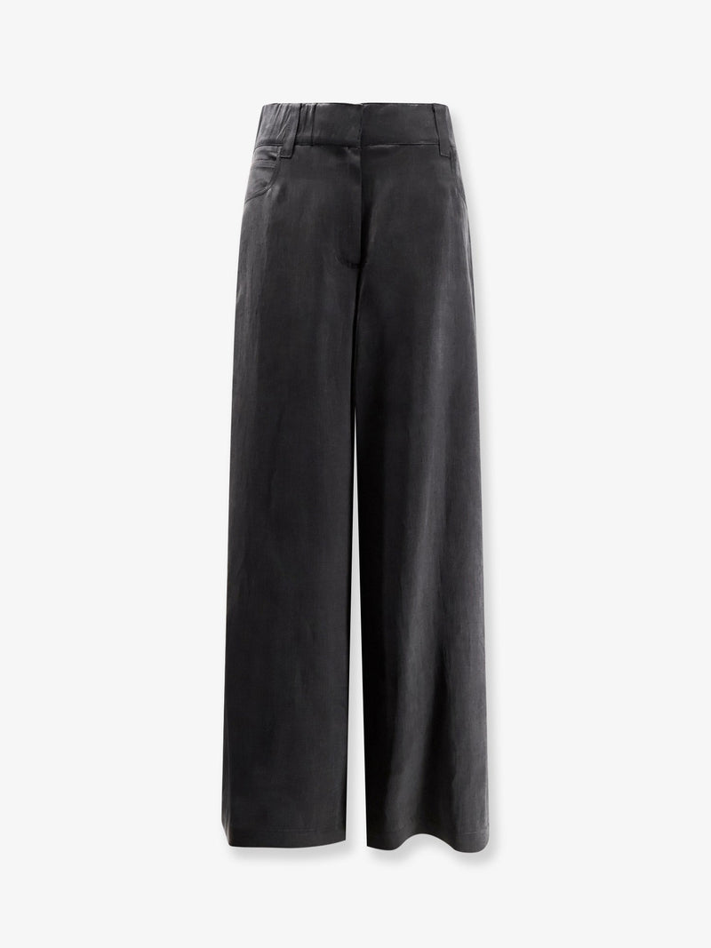Alysi Alysi Lyocell and Cotton Trousers Grey - World Class Fashion
