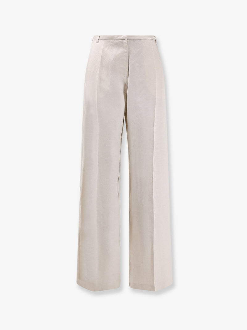 Alysi Alysi Lyocell and Linen Trousers White - World Class Fashion