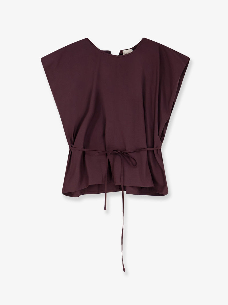 Alysi Alysi Cotton Top with Belt Purple - World Class Fashion