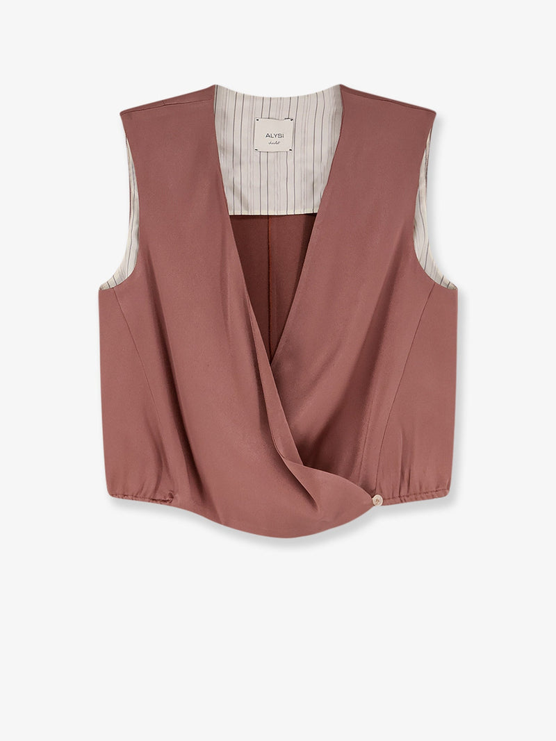 Alysi Alysi Satin Top Pink Women - World Class Fashion