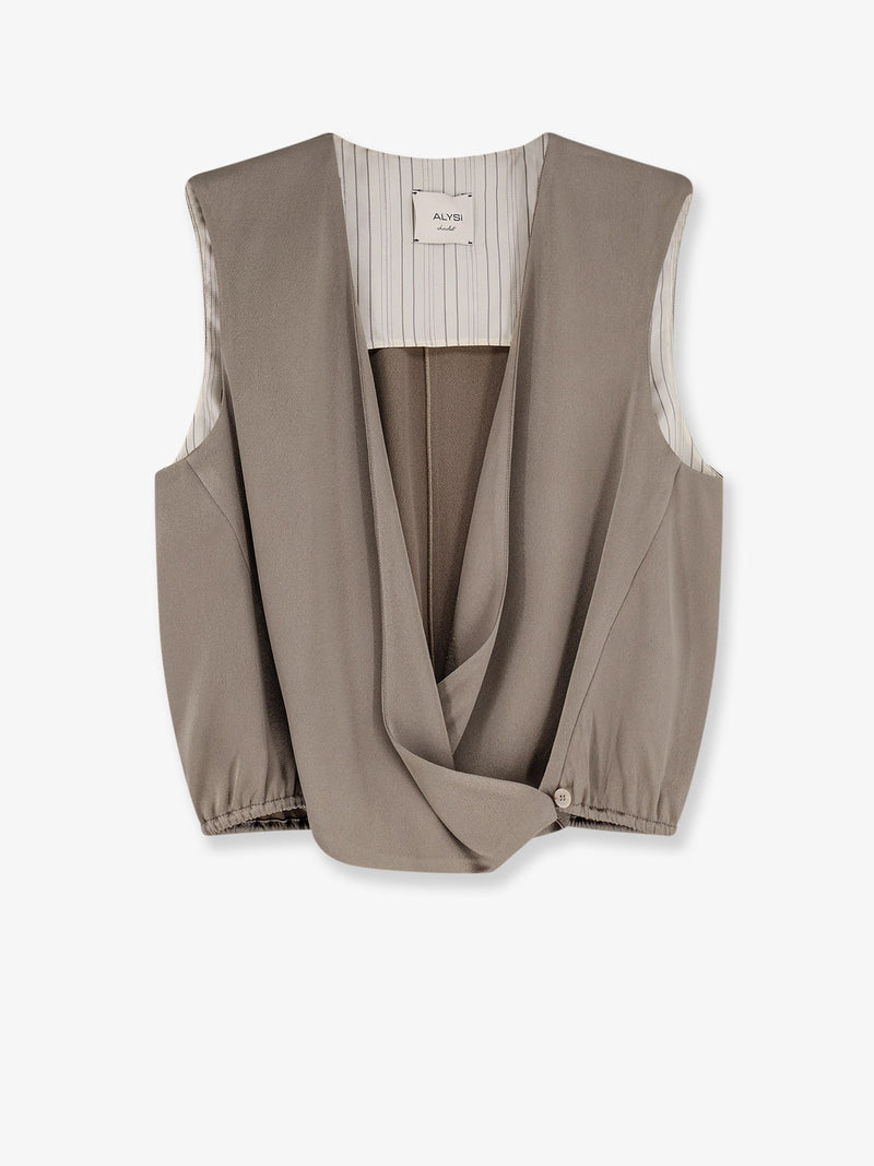 Alysi Alysi Satin Top Green Women - World Class Fashion