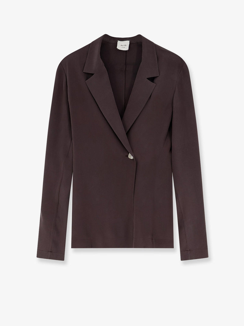 Alysi Alysi Loose Silk Blazer Brown - World Class Fashion