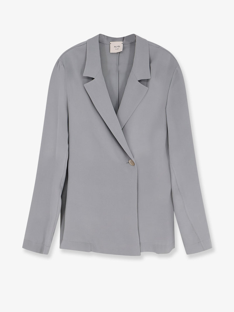 Alysi Alysi Loose Silk Blazer Blue Women - World Class Fashion