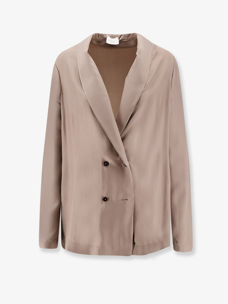 Alysi Alysi Double-Breasted Silk Blazer Grey Women - World Class Fashion