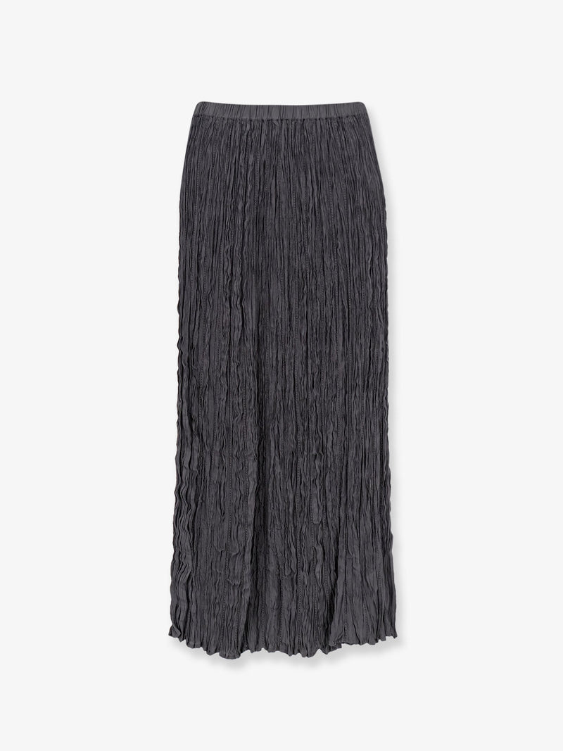 Alysi Alysi Wrinkled Viscose Skirt Grey - World Class Fashion