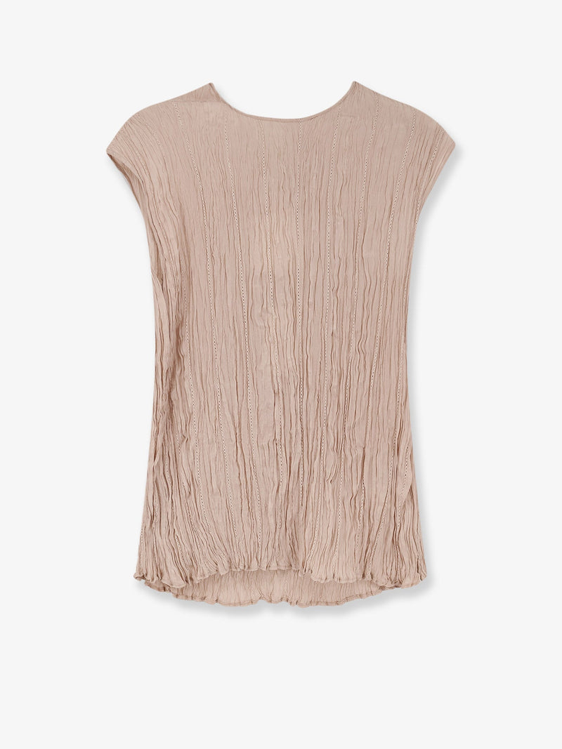 Alysi Alysi Wrinkle Top Beige Women - World Class Fashion