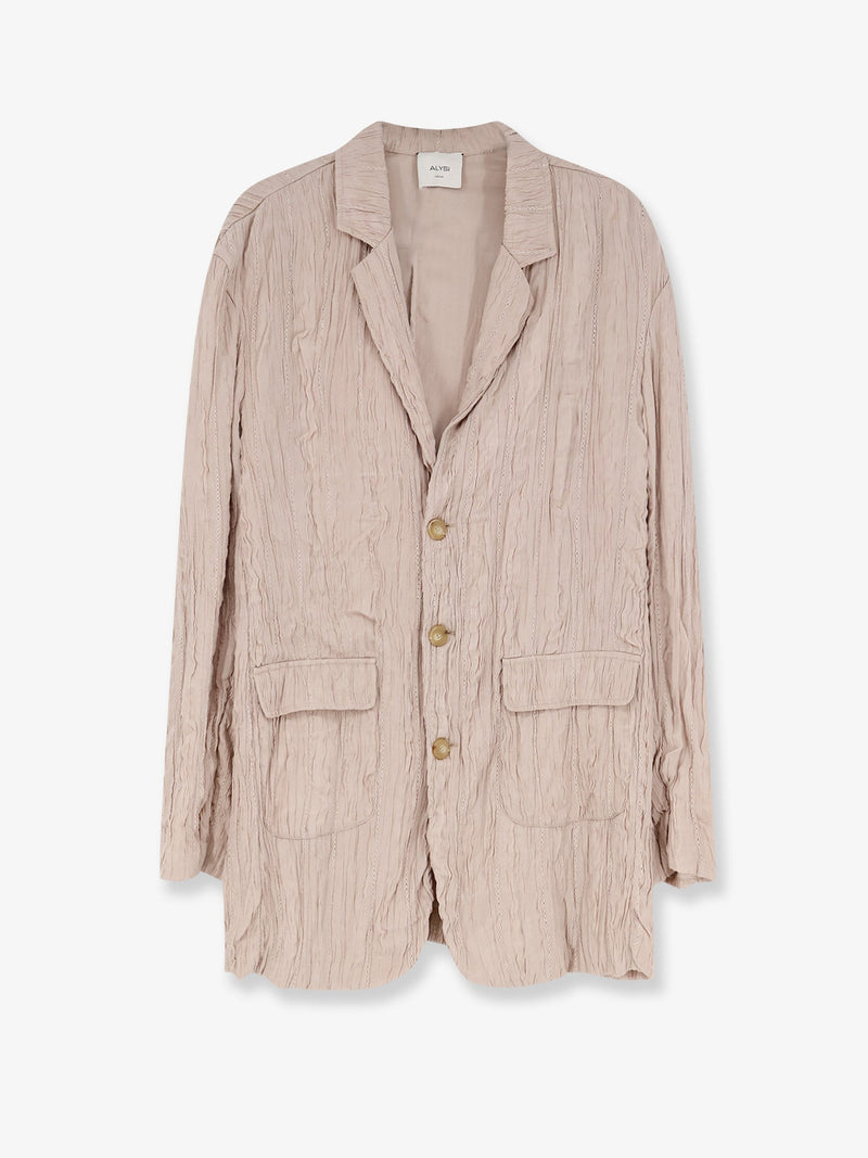 Alysi Alysi Wrinkled Viscose Blazer Beige - World Class Fashion