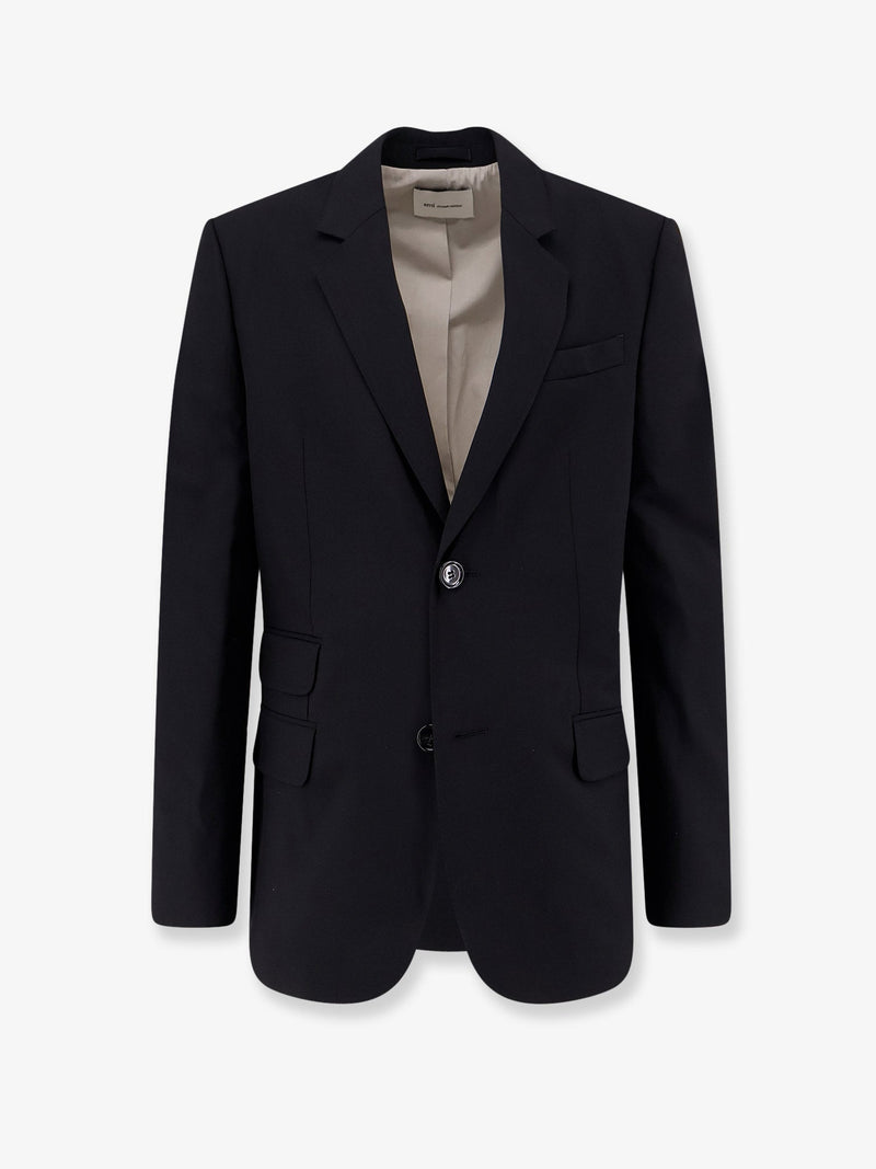 AMI Paris Blazer AMI Paris de Lana Virgen Cruzado Negro - World Class Fashion