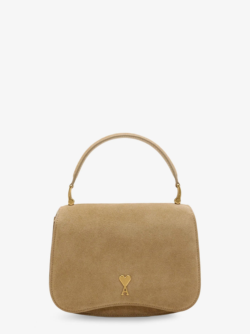 AMI Paris AMI Paris Suede Crossbody Bag Beige Women - World Class Fashion
