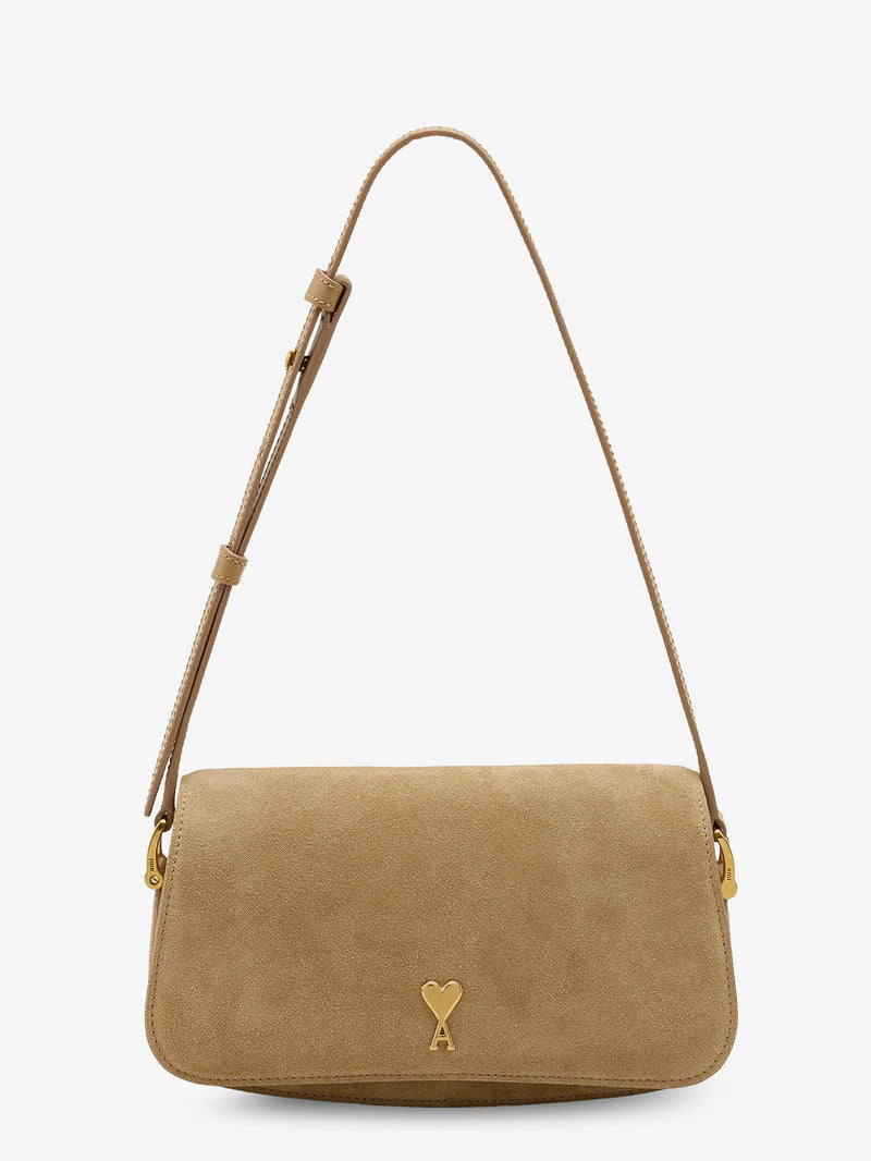 AMI Paris Bolso de hombro de ante AMI Paris beige para mujer - World Class Fashion