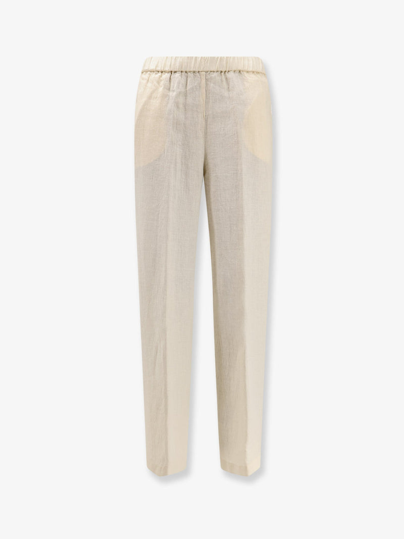 Aspesi Aspesi Linen Trousers Beige Women - World Class Fashion