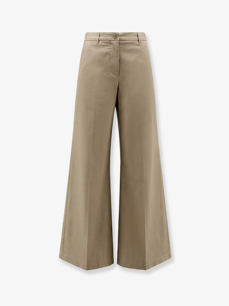 Aspesi Aspesi Stretch Cotton Trousers Beige Women - World Class Fashion