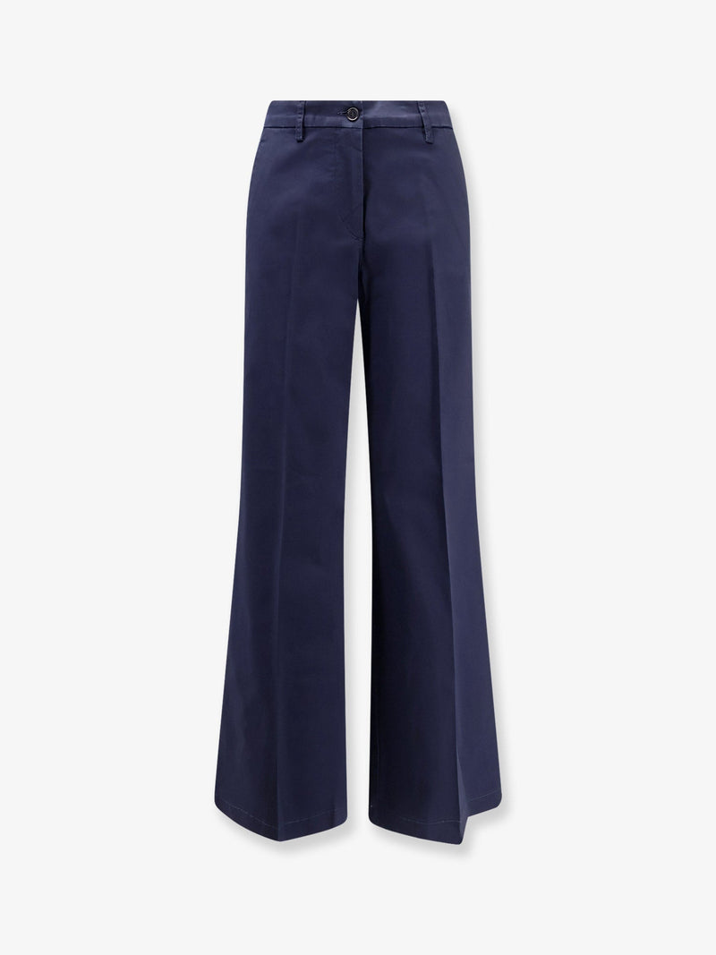 Aspesi Aspesi Stretch Cotton Trousers Blue Women - World Class Fashion