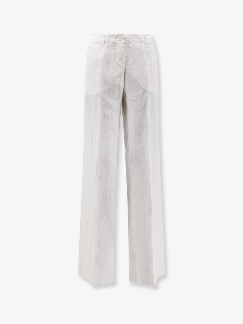 Aspesi Aspesi Vissuto Linen Trousers White - World Class Fashion