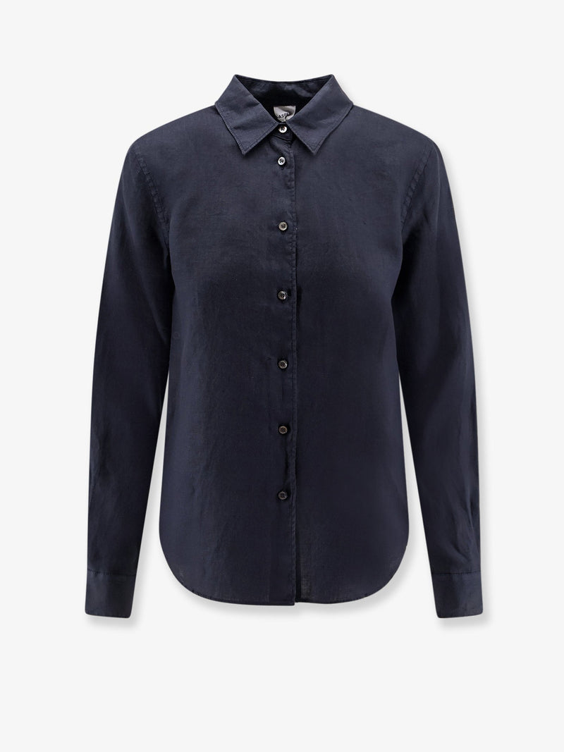 Aspesi Aspesi Vissuto Linen Shirt Blue Women - World Class Fashion