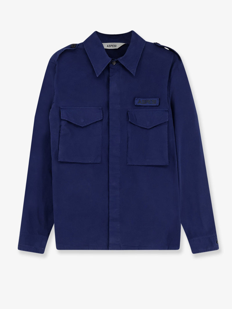 Aspesi Aspesi Field Lived Fabric Shirt Blue - World Class Fashion