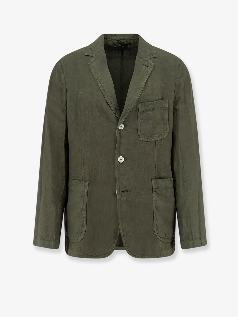 Aspesi Aspesi Samuraki Linen Blazer Green - World Class Fashion