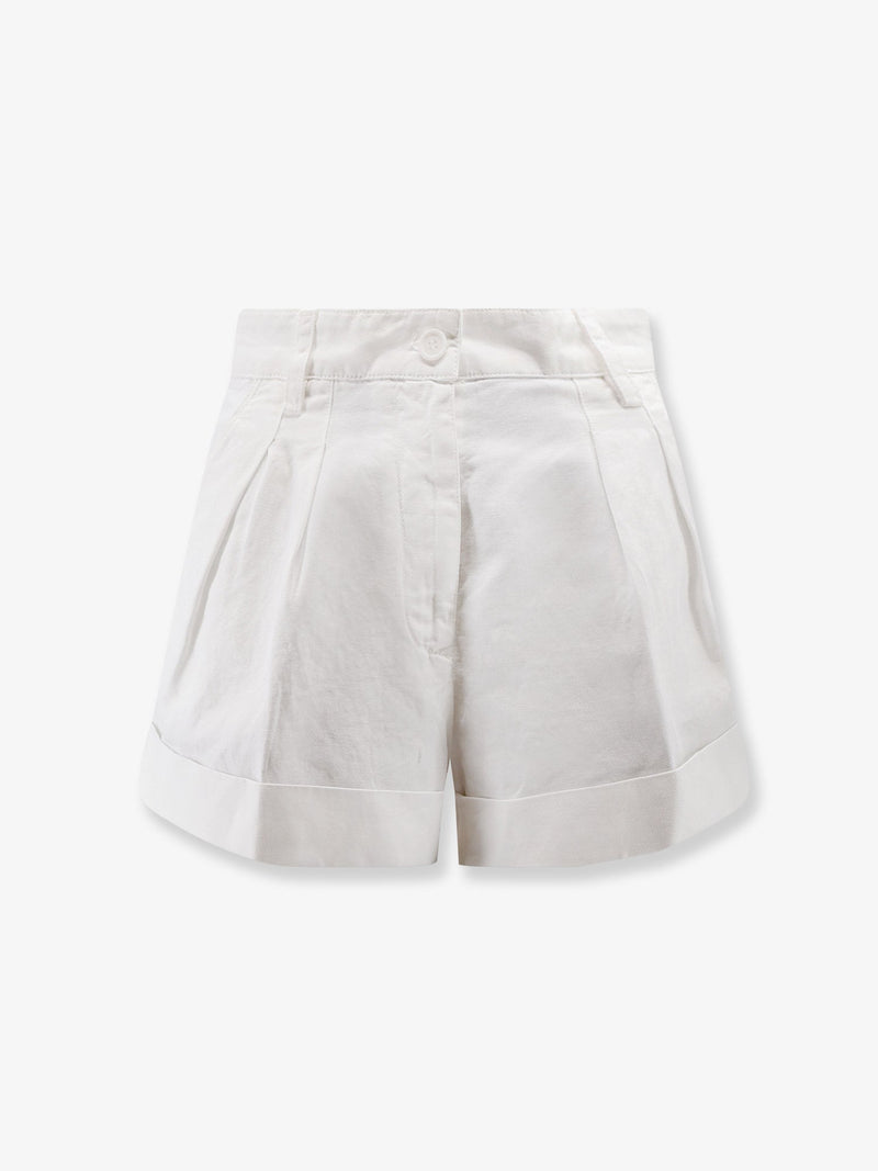 Aspesi Aspesi Cotton and Linen Shorts White Women - World Class Fashion