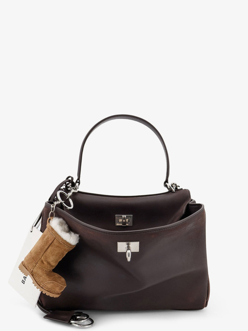 Balenciaga Balenciaga Rodeo S Leather Crossbody Bag Brown - World Class Fashion