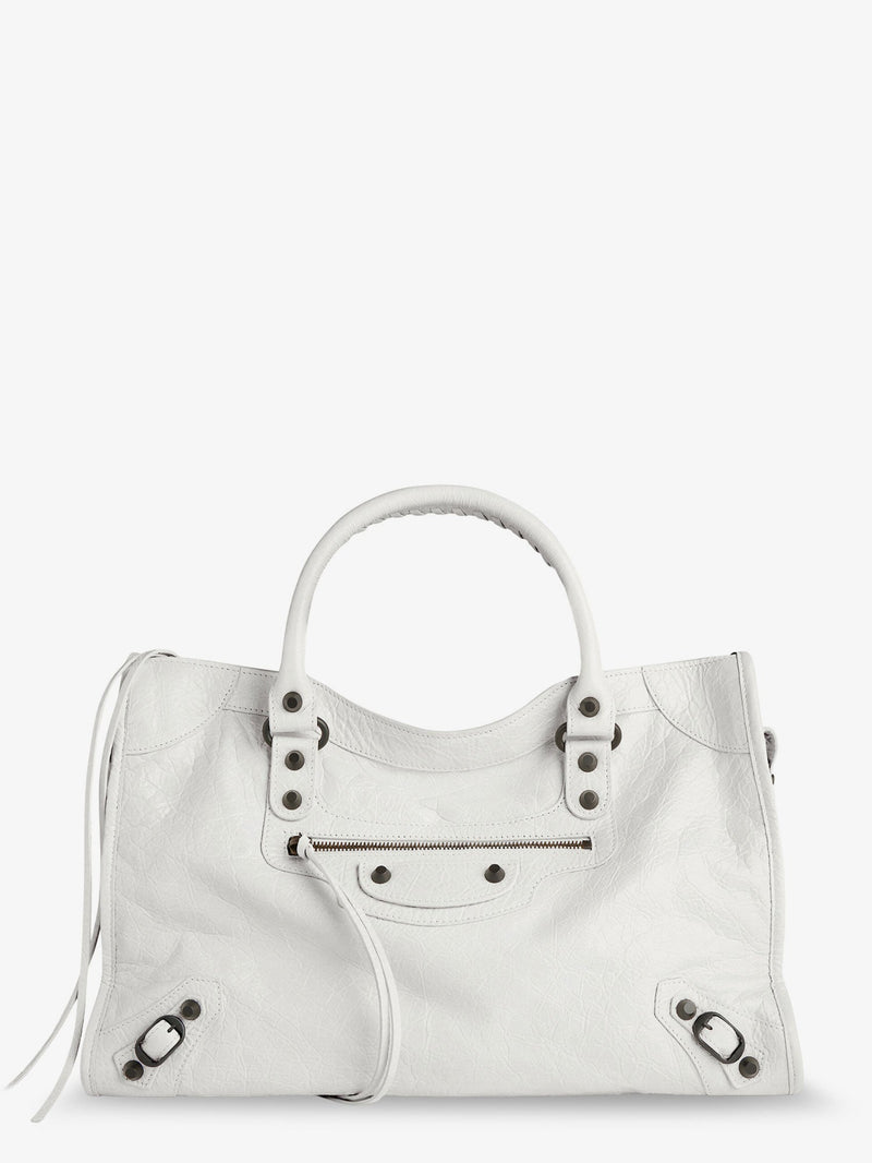 Balenciaga Bolso de hombro mediano de piel Balenciaga Le City blanco - World Class Fashion