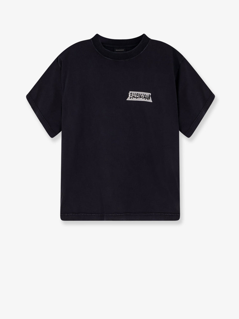 Balenciaga Balenciaga Used Effect Cotton T-Shirt Black - World Class Fashion