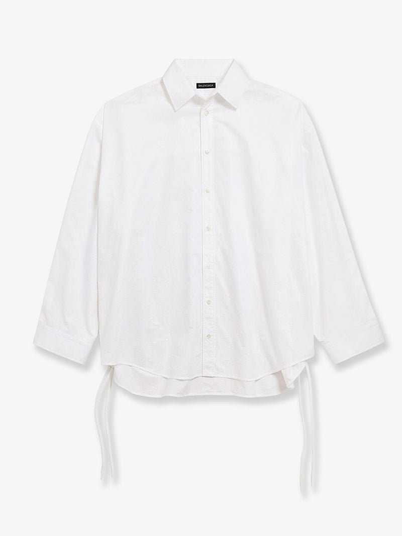 Balenciaga Balenciaga Lace-Up Cotton Shirt White - World Class Fashion